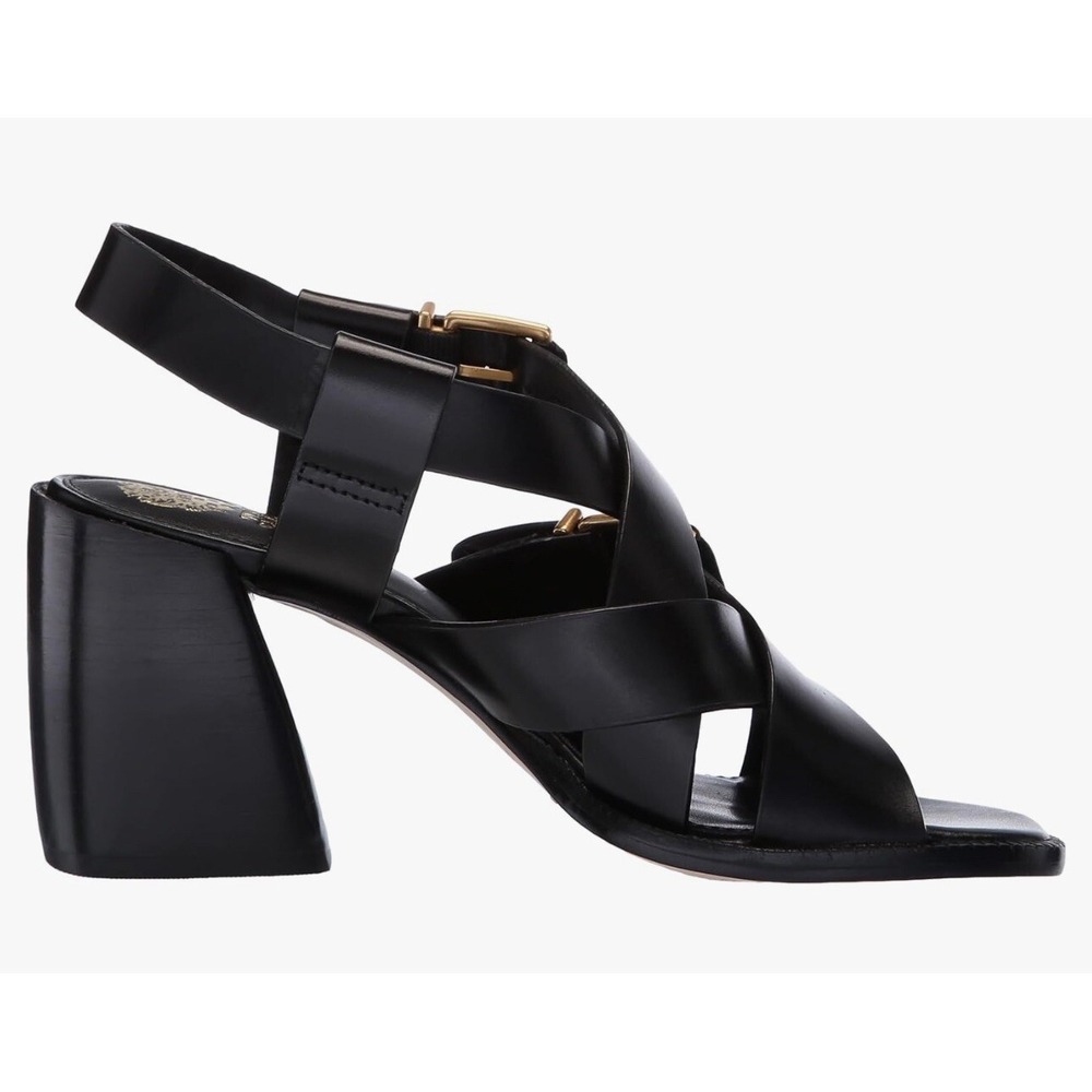 Vince Camuto Penina Golden Black Heeled Sandals. NWB. Women's Size 9.5
